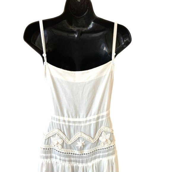 MINT by Jody Arnold ( Anthropology) small white  maxi semi sheer with full linin - Picture 4 of 11
